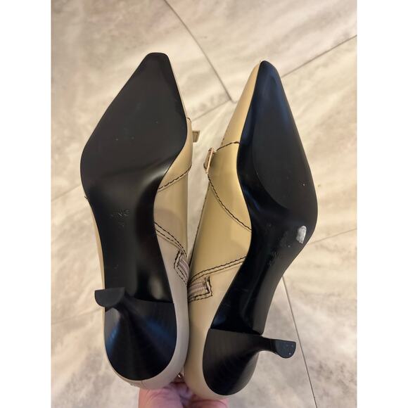 Mango Women's Bow and Decorative Stitching Leather Boots Kitten Heel Size 7.5 - Picture 7 of 7